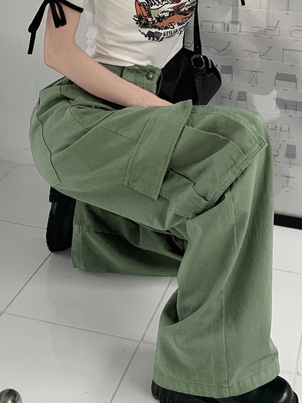 EMMIOL Pantalones cargo de pernera recta Chive Vintage