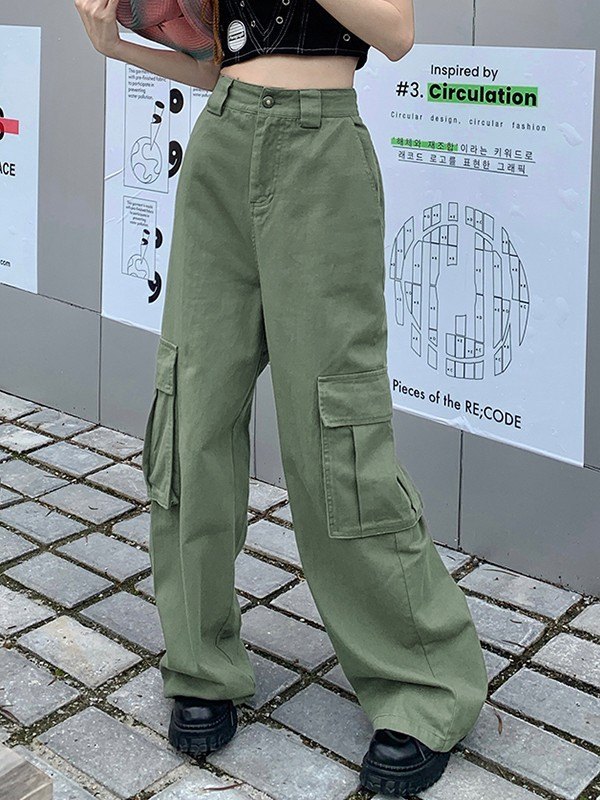 EMMIOL Pantalones cargo de pernera recta Chive Vintage