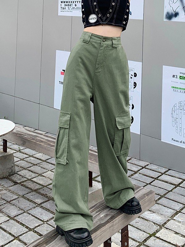 EMMIOL Pantalones cargo de pernera recta Chive Vintage