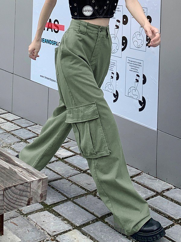 EMMIOL Pantalones cargo de pernera recta Chive Vintage