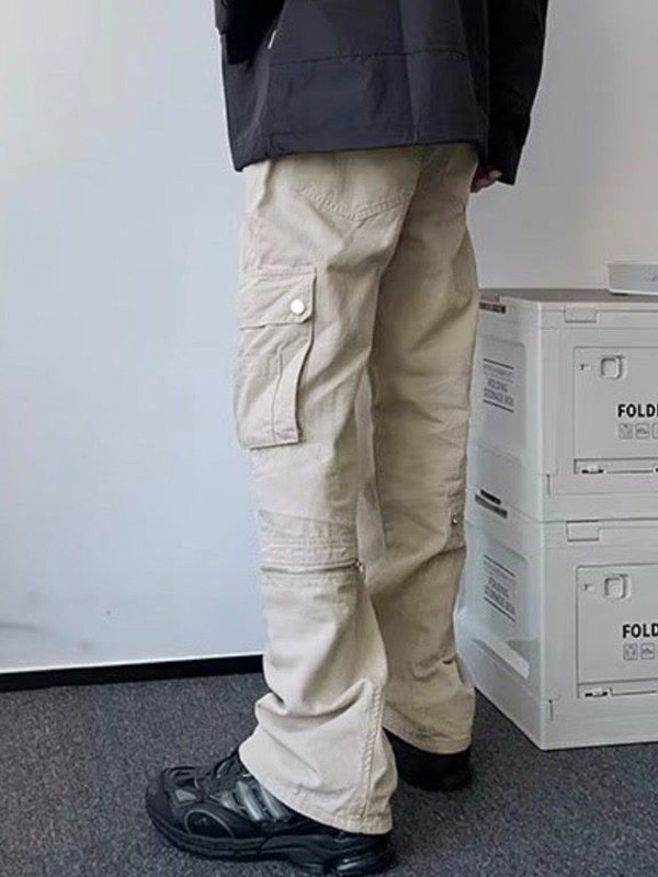 EMMIOL Pantalones cargo con bolsillo con cremallera para hombre