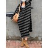 EMMIOL Gestreiftes Langarm-Maxikleid mit Kapuze