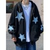 EMMIOL Men's Star Patch Zip Up Hoodie
