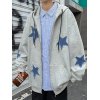EMMIOL Men's Star Patch Zip Up Hoodie
