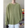 EMMIOL Men's Pleated Crew Neck Long Sleeve Tee