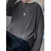 EMMIOL Men's Pleated Crew Neck Long Sleeve Tee