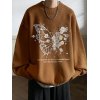 EMMIOL Maglione pullover da uomo con farfalle in fiore