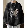 EMMIOL Maglione pullover da uomo con farfalle in fiore