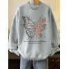 EMMIOL Maglione pullover da uomo con farfalle in fiore