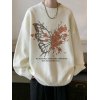 EMMIOL Maglione pullover da uomo con farfalle in fiore