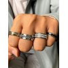 EMMIOL Men's 4pcs Simple Silver Ring Set