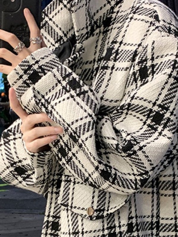 EMMIOL Men's Vintage Checker Tweed Jacket