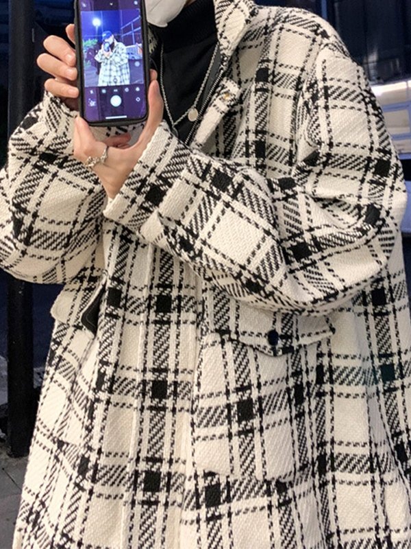 EMMIOL Men's Vintage Checker Tweed Jacket