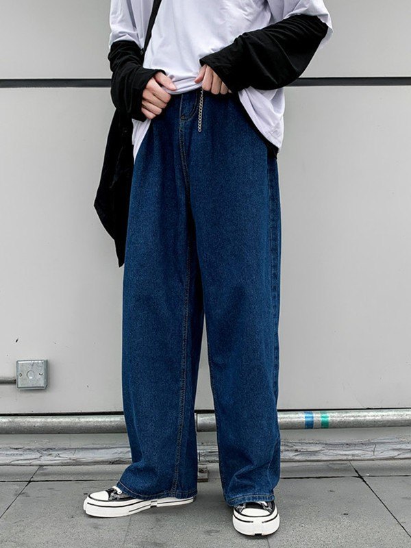 EMMIOL Men's Washed Classic Straight Leg Jeans