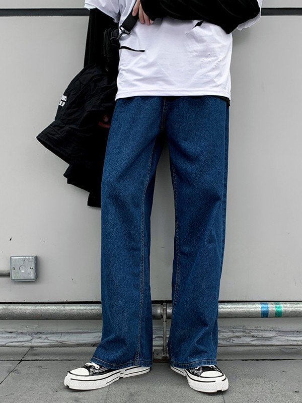 EMMIOL Men's Washed Classic Straight Leg Jeans