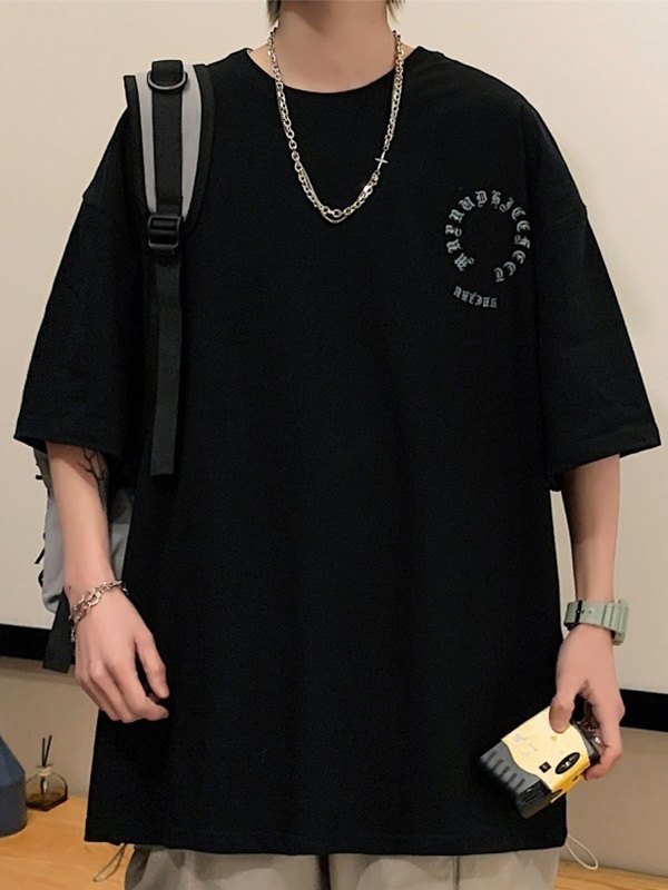 EMMIOL Men's Punk Cross Graphic Short Sleeve Tee