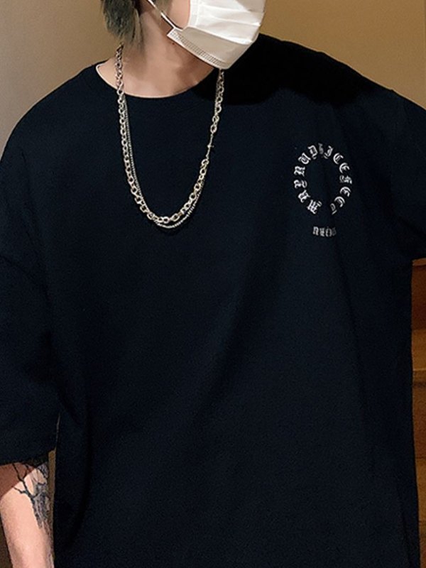 EMMIOL Men's Punk Cross Graphic Short Sleeve Tee