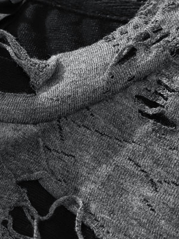 EMMIOL Camiseta de manga corta desgastada de patchwork para hombre