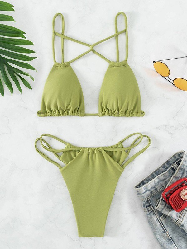 EMMIOL Strappy Cutout Micro Bikini Set