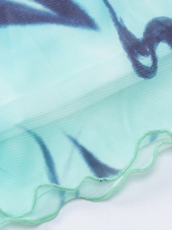 EMMIOL Blusa de malla con hombros descubiertos y manga larga