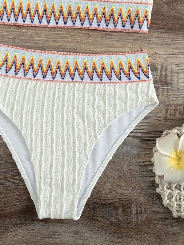 EMMIOL Conjunto de bikini étnico de un hombro