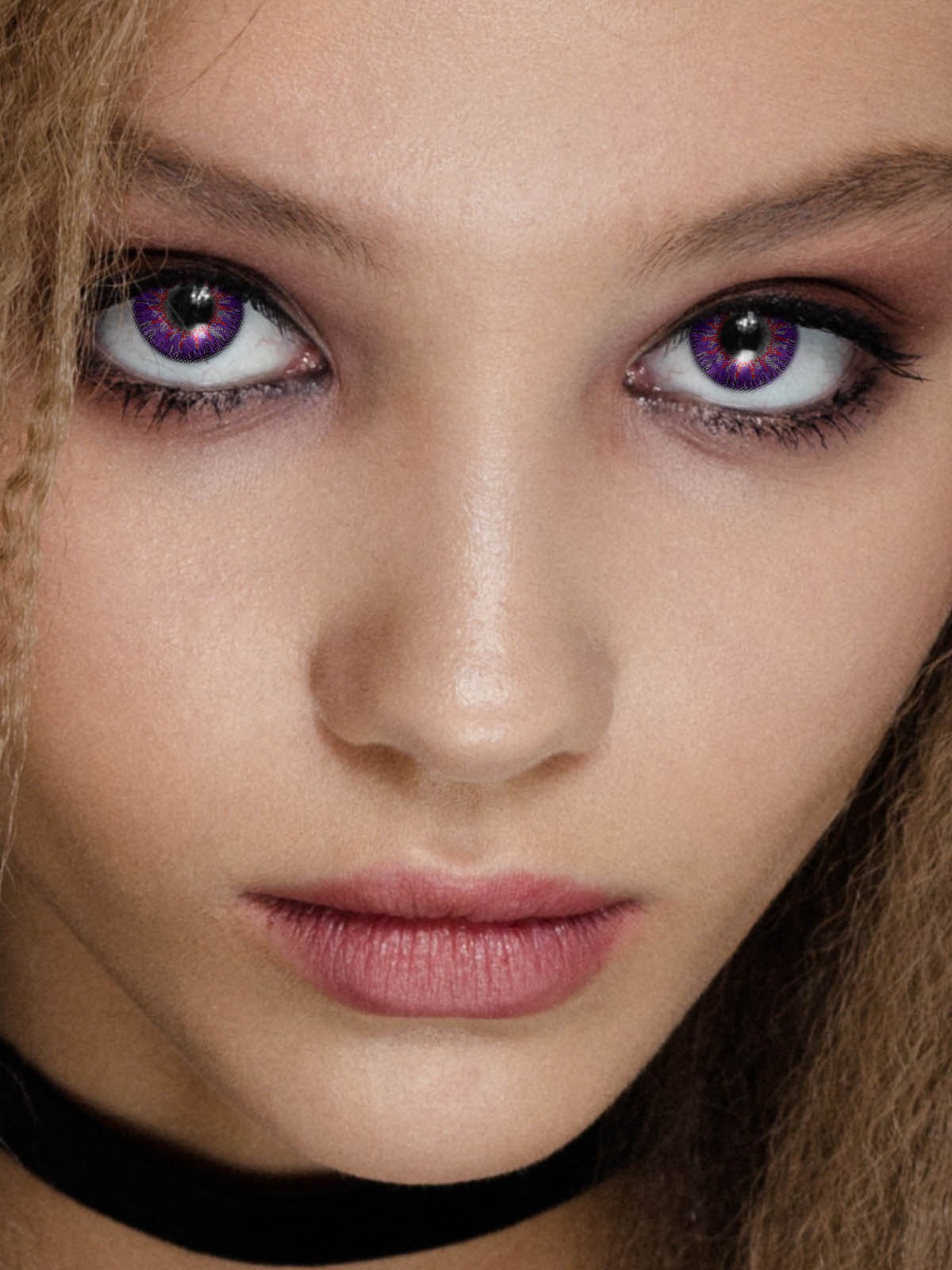 EMMIOL Eyemiol Blaze Lentes De Contacto De Color Púrpura 0.00/6 Meses