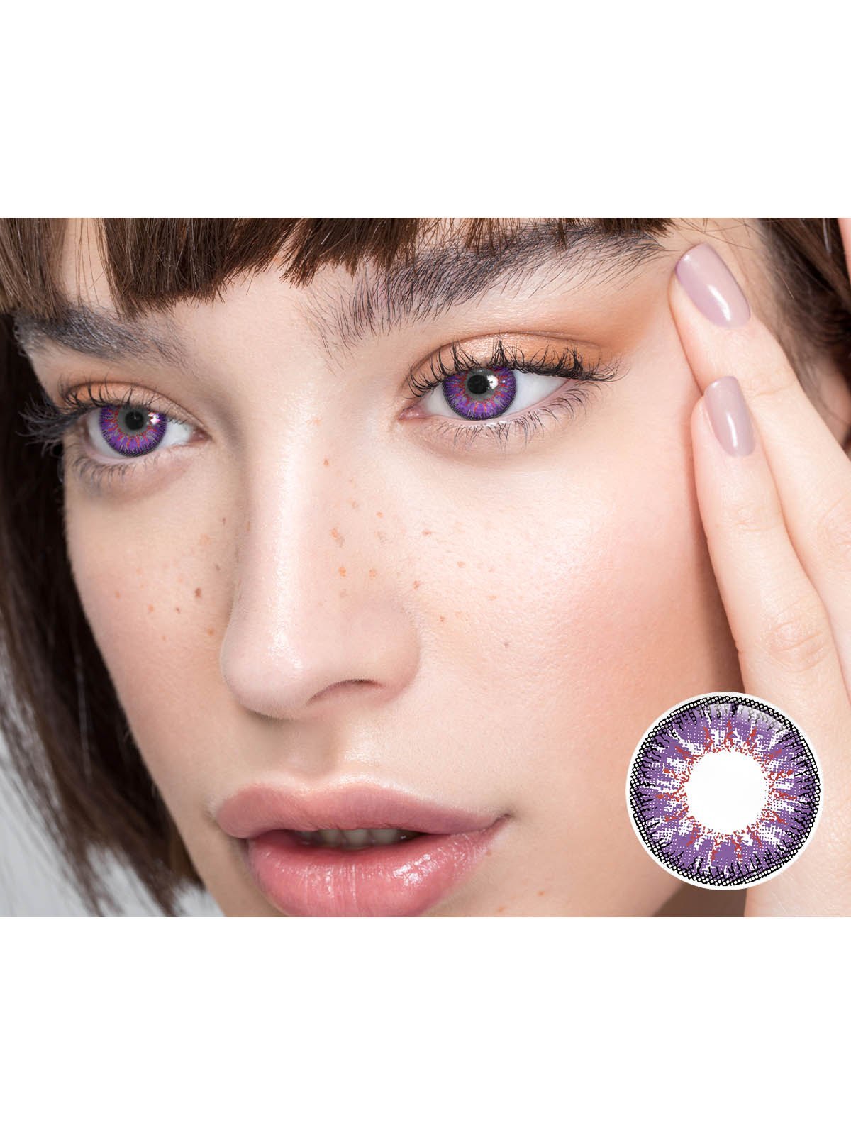 EMMIOL Eyemiol Blaze Lentes De Contacto De Color Púrpura 0.00/6 Meses