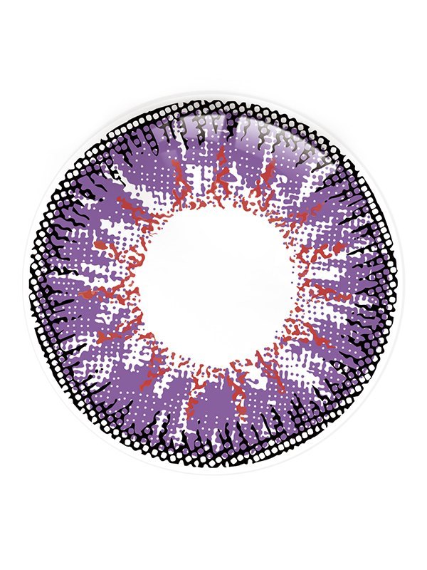 EMMIOL Eyemiol Blaze Lentes De Contacto De Color Púrpura 0.00/6 Meses