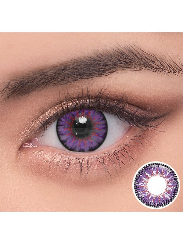 EMMIOL Eyemiol Blaze Lentes De Contacto De Color Púrpura 0.00/6 Meses