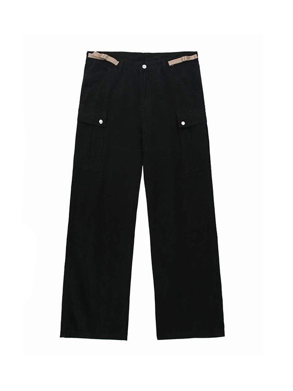 EMMIOL Pantaloni cargo dritti con tasca vintage da uomo