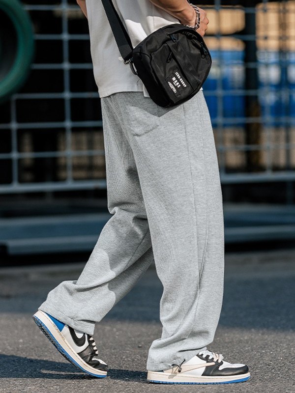 EMMIOL Pantaloni della tuta larghi waffle da uomo