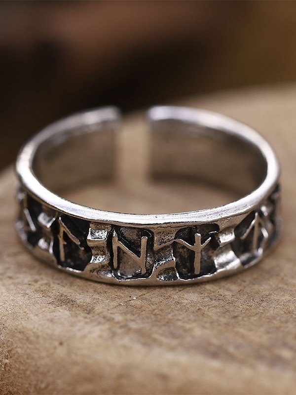 EMMIOL Retro Viking Symbol Cuff Ring