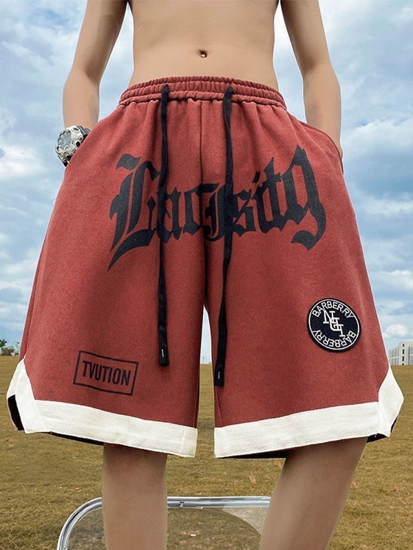 Emmiol Free shipping 2023 Men's Logo Graphic Sweat Shorts Vermilion L in Shorts online store