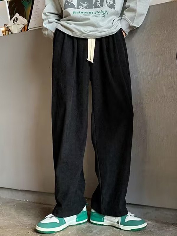 EMMIOL Pantalones de pana sueltos vintage para hombre