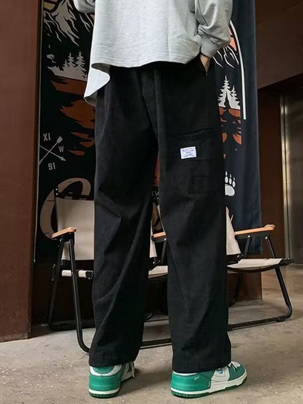 EMMIOL Pantalones de pana sueltos vintage para hombre