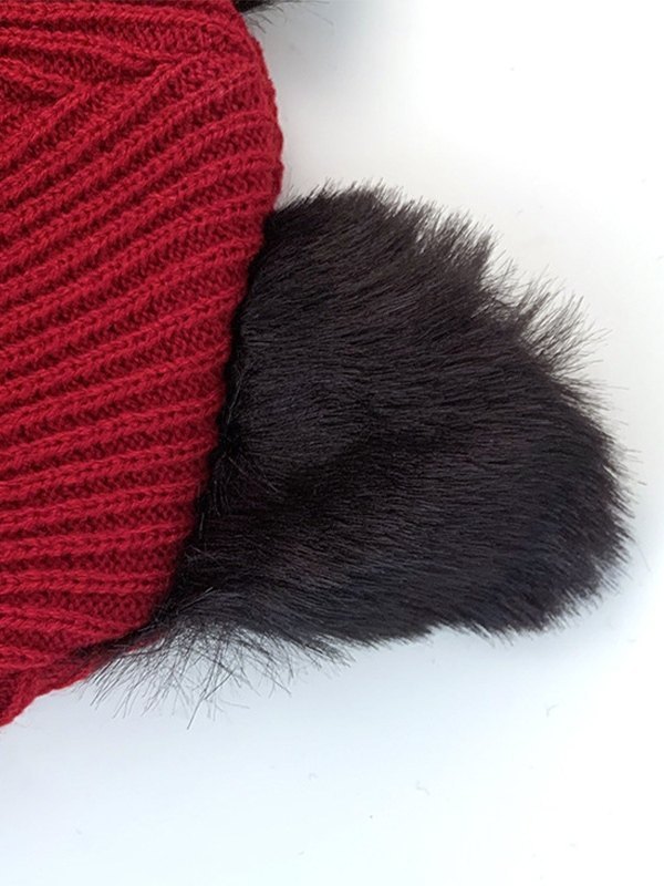 EMMIOL Gorro de punto con bordado de gato