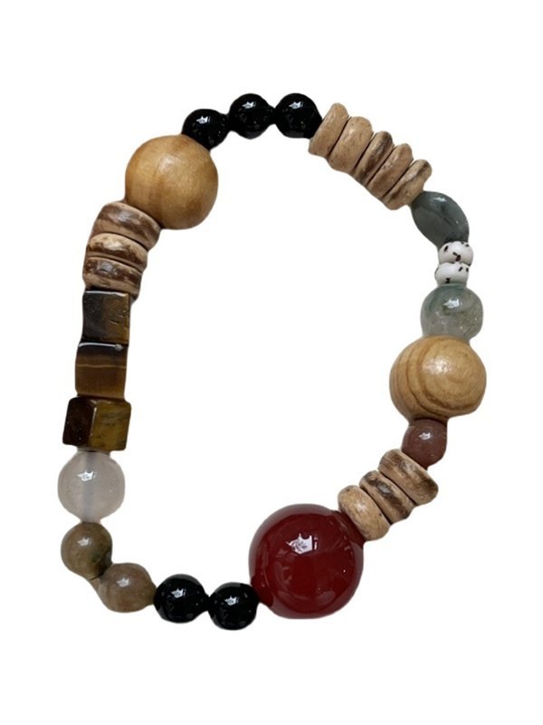 EMMIOL Vintage Mixed Wooden Beads Bracelet