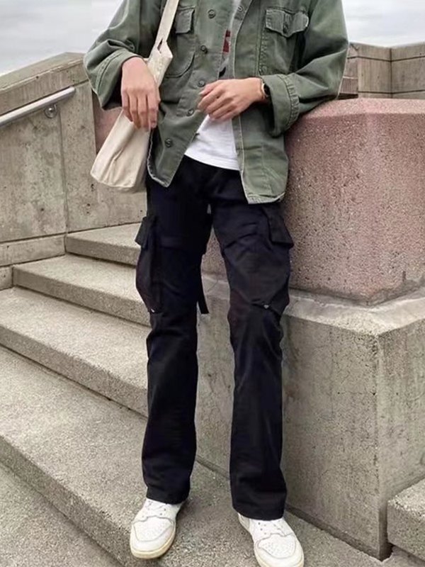 EMMIOL Men's Utility Black Cargo Pants