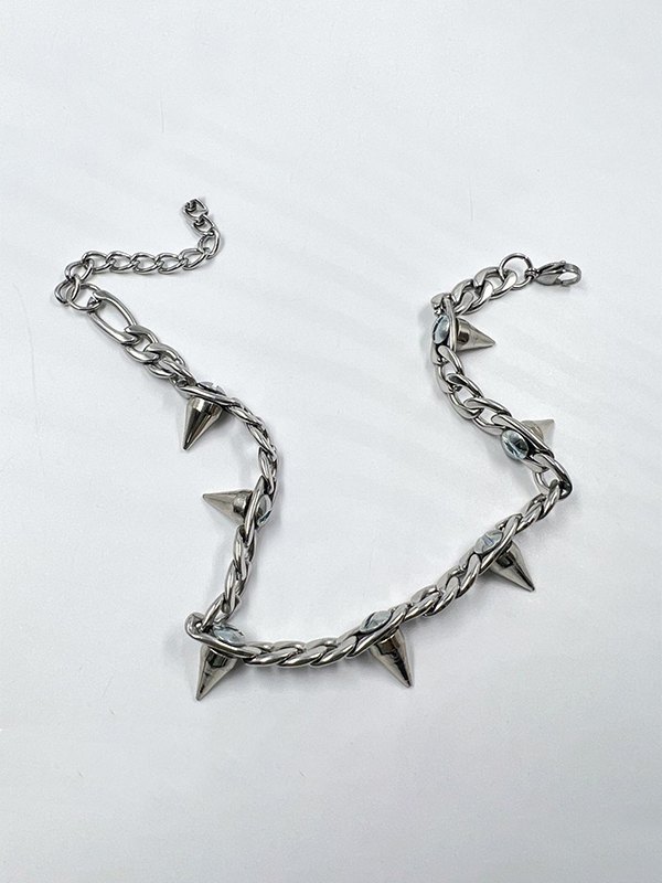 Collana Uomo Donna Con Pendente Gatto In Acciaio Inossidabile - Gioiello Stile Punk Gotico Biker Rock - Regalo Argento