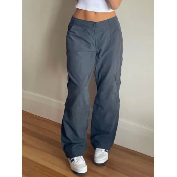 Washed Gray Baggy Cargo Jeans