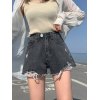 EMMIOL Distressed Denim Shorts mit unversäubertem Saum