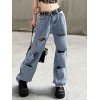EMMIOL Jeans rasgados holgados azules desgastados