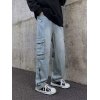 EMMIOL Jeans cargo de hombre con bolsillo con cremallera en el tobillo