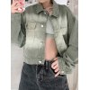 EMMIOL Chaqueta vaquera corta con efecto tie dye verde