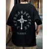EMMIOL Men's Punk Cross Graphic Short Sleeve Tee