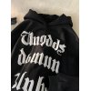 EMMIOL Felpa con cappuccio pullover foderata in pile con lettere gotiche da uomo