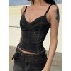 EMMIOL Top corsetto in denim retrò Y2K