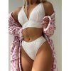EMMIOL Weißes strukturiertes Push-Up-Bikini-Set