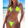 EMMIOL Geripptes Bikini-Set mit Kontrastrand