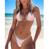 EMMIOL Geripptes Bikini-Set mit Kontrastrand